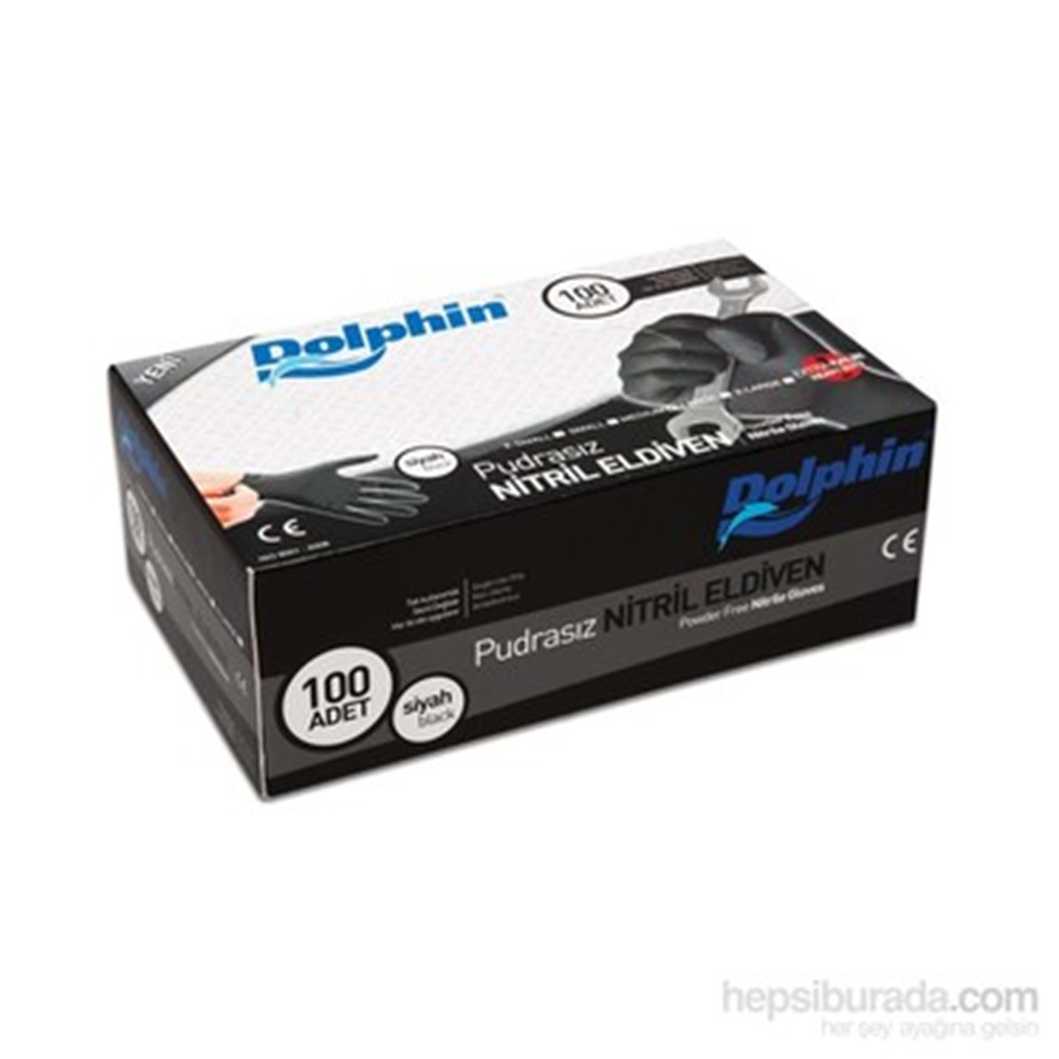 Dolphin İş Eldiveni Ekstra Kalın Nitril Siyah Pudrasız - 9