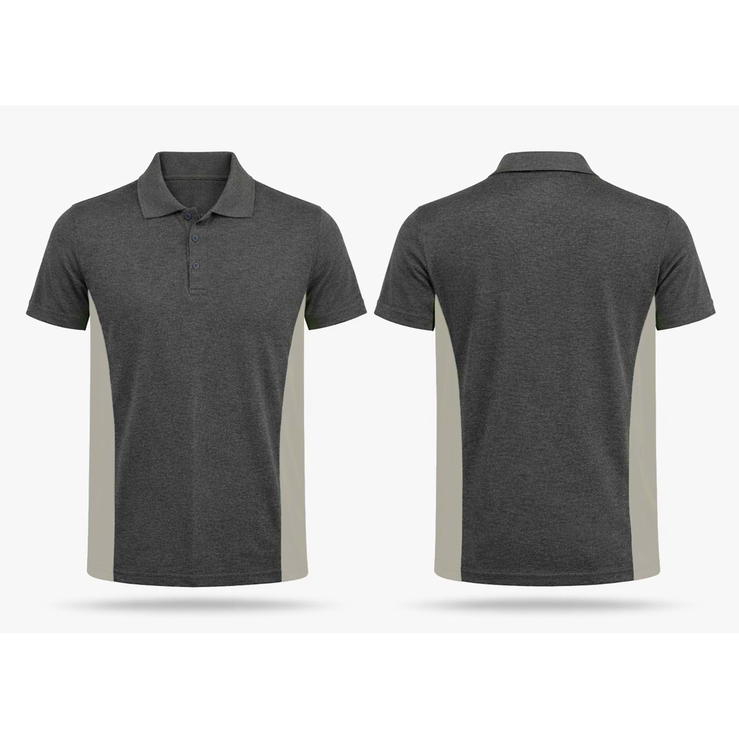 T-shirt TPK02-01 Polo Yaka Kısa Kol - Antrasit-Gri - S