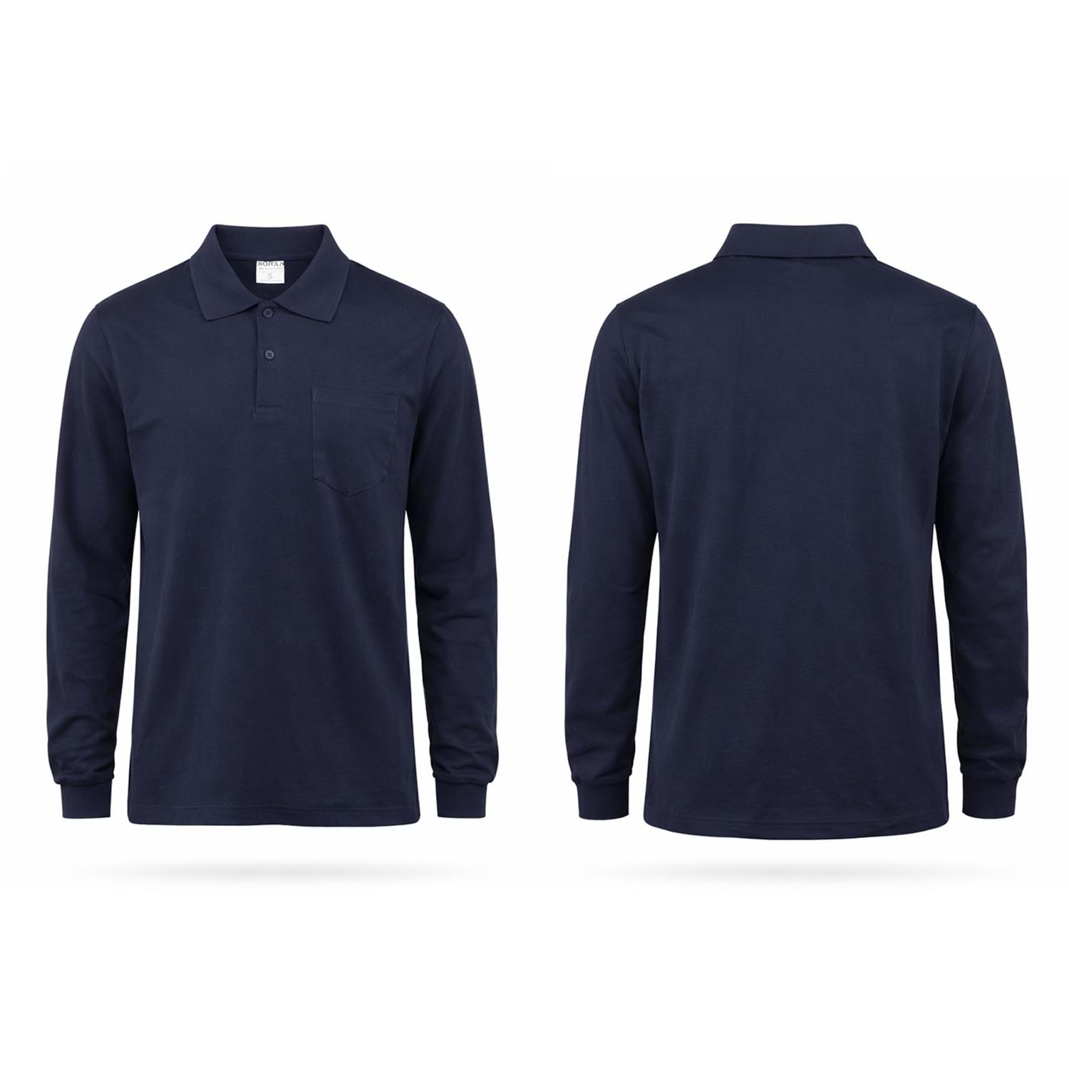 T-shirt TPU01 Polo Yaka Uzun Kol - Lacivert - S